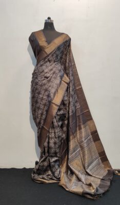 Pure Tussar Silk Sarees With Blouse (18)