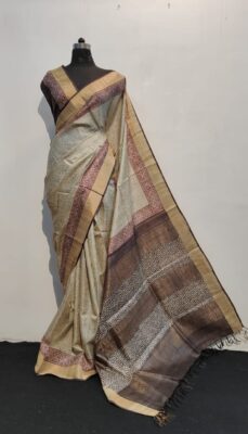 Pure Tussar Silk Sarees With Blouse (20)