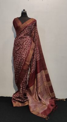 Pure Tussar Silk Sarees With Blouse (26)