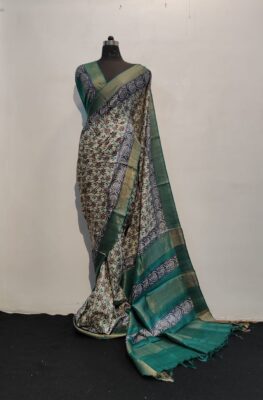 Pure Tussar Silk Sarees With Blouse (33)