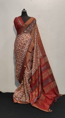 Pure Tussar Silk Sarees With Blouse (34)