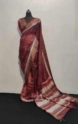 Pure Tussar Silk Sarees With Blouse (37)