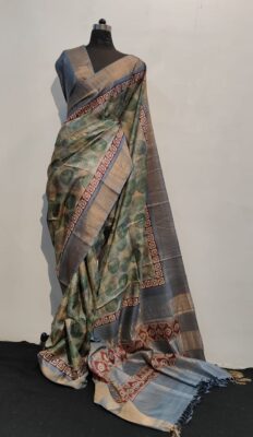 Pure Tussar Silk Sarees With Blouse (4)