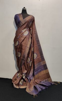 Pure Tussar Silk Sarees With Blouse (45)