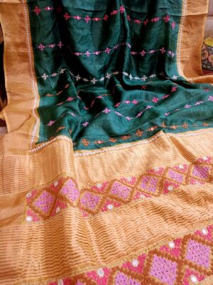 Tussar Gujarathi Handwork Sarees (12)