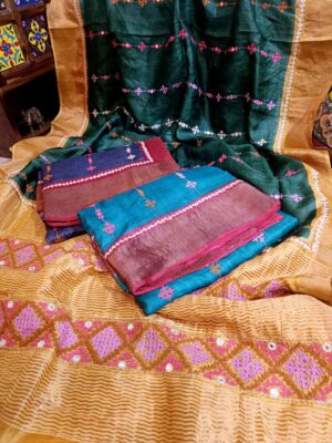 Tussar Gujarathi Handwork Sarees (13)