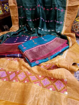 Tussar Gujarathi Handwork Sarees (7)