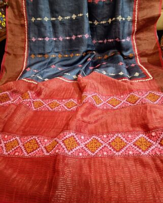 Tussar Gujarathi Handwork Sarees (8)