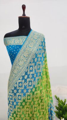 Pure Bandini Georgette Sarees With Blouse (1)