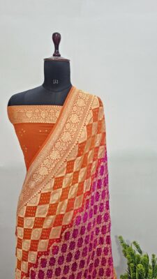 Pure Bandini Georgette Sarees With Blouse (10)