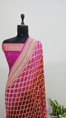 Pure Bandini Georgette Sarees With Blouse (13)