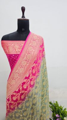 Pure Bandini Georgette Sarees With Blouse (2)