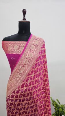 Pure Bandini Georgette Sarees With Blouse (4)