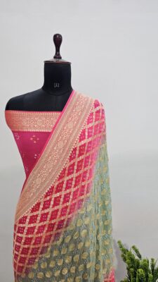 Pure Bandini Georgette Sarees With Blouse (6)