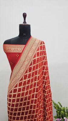 Pure Bandini Georgette Sarees With Blouse (7)