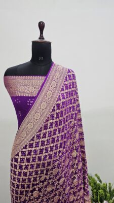 Pure Bandini Georgette Sarees With Blouse (8)