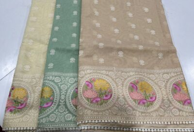 Pure Cotton Silk Handloom Sarees With Blouse (4)