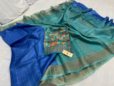Exclusive Pure Tussar Silk With Kalamkari Blouse (11)