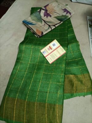 Exclusive Pure Tussar Silk With Kalamkari Blouse (50)