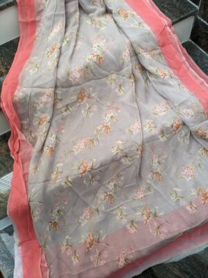 Pure Chiffon Sarees With Floral Rints (10)