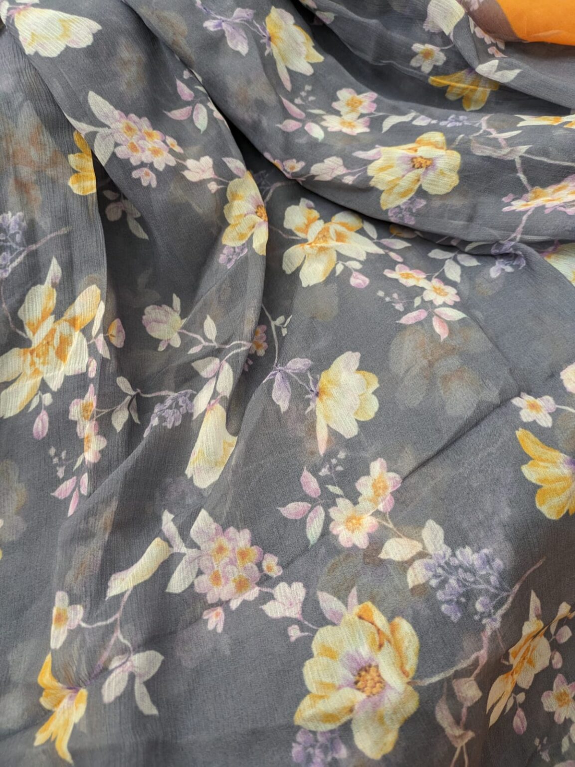 Pure Chiffon Sarees With Floral prints | siri designers