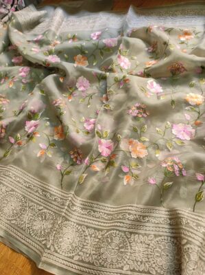 Pure Organza Silk With Jaal Work (25)