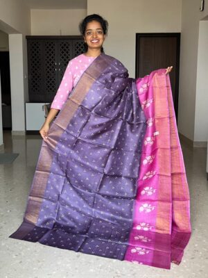 Pure Tussar Silk With Blouse. (23)