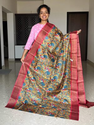Pure Tussar Silk With Blouse. (34)