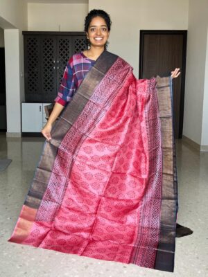 Pure Tussar Silk With Blouse. (50)