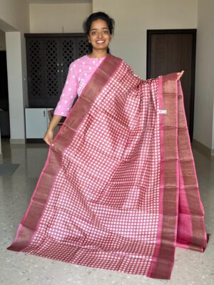 Pure Tussar Silk With Blouse. (51)