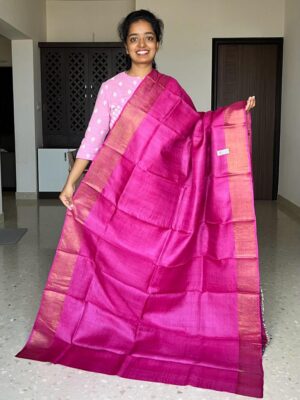 Pure Tussar Silk With Blouse. (52)