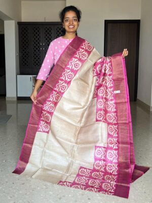 Pure Tussar Silk With Blouse. (7)