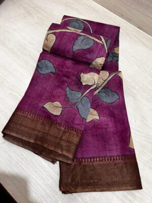 Kalamkari Hand Painted Tussar Silk (10)