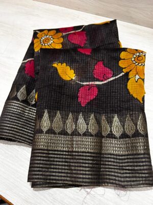 Kalamkari Hand Painted Tussar Silk (12)