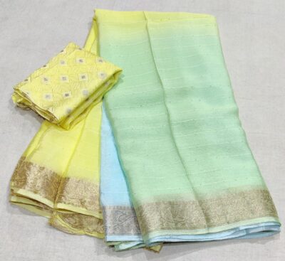 Pure Chiffon Sarees With Blouse (7)