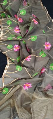 Pure Muslin Silk Sarees With Blouse (2)