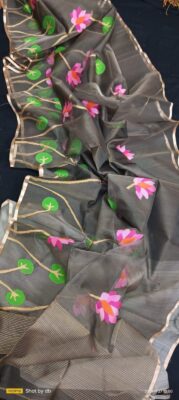 Pure Muslin Silk Sarees With Blouse (4)