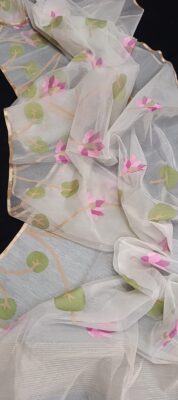 Pure Muslin Silk Sarees With Blouse (5)