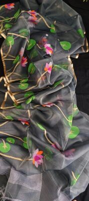 Pure Muslin Silk Sarees With Blouse (6)