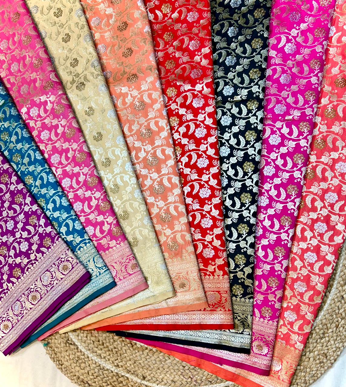 Semi pattu georgette Katan silk saree