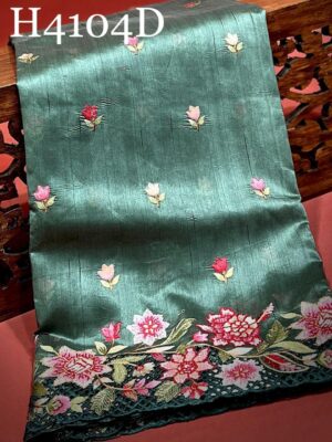 Tussar Cutwork Sarees With Blouse (7)