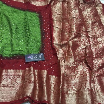 Light Weight Bandini Silk Sarees With Blouse (17)