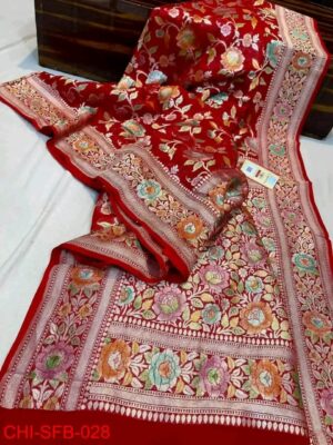 Pure Banarasi Handloom Khadi Georgette Silk Sarees (1)
