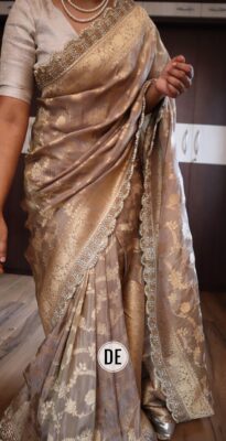 Pure Banarasi Silk With Pearl Work Sarees (1)