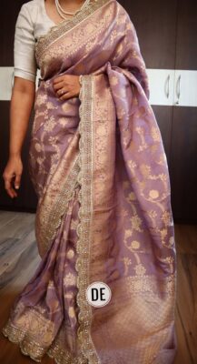 Pure Banarasi Silk With Pearl Work Sarees (12)