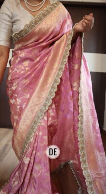 Pure Banarasi Silk With Pearl Work Sarees (15)