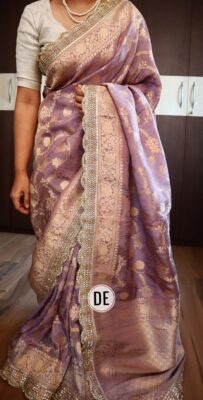 Pure Banarasi Silk With Pearl Work Sarees (2)