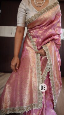 Pure Banarasi Silk With Pearl Work Sarees (7)