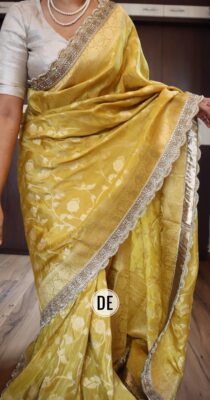 Pure Banarasi Silk With Pearl Work Sarees (9)
