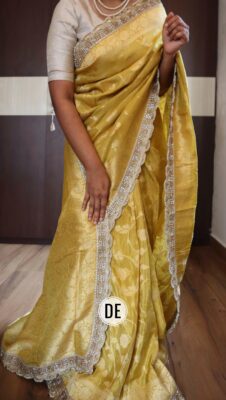 Pure Banarasi Silk With Pearl Work Sarees (9)